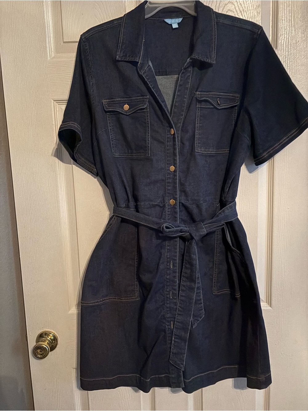 Draper James Dark Wash Denim Shirt Dress